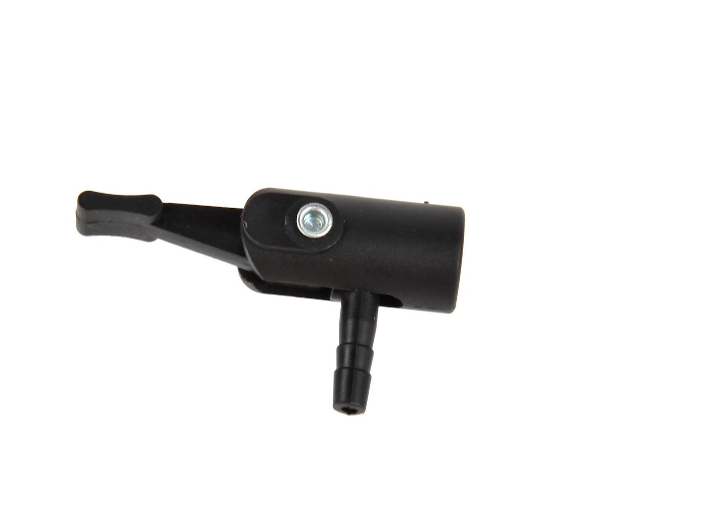 Plastová koncovka na nafukovanie Geko – detail konektora typu barb fitting