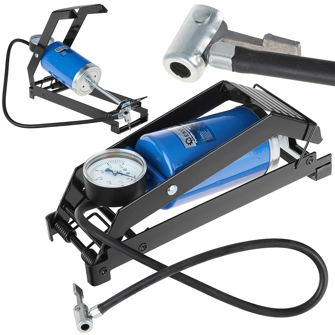 Jednopístová nožní pumpa Geko 80x130 mm – celkový pohled