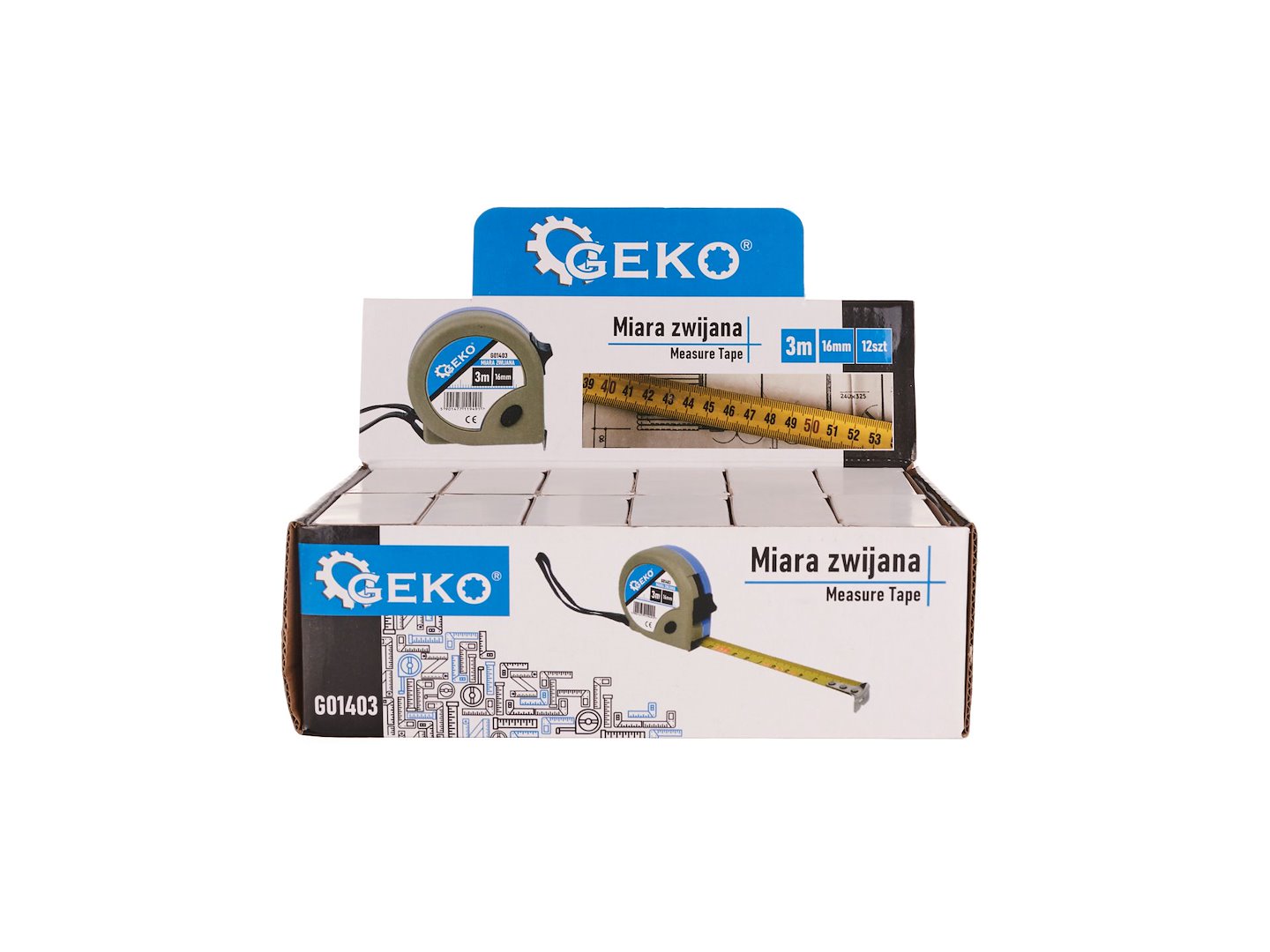 Svinovací metr Geko 3 m × 16 mm × 0,115 mm 6