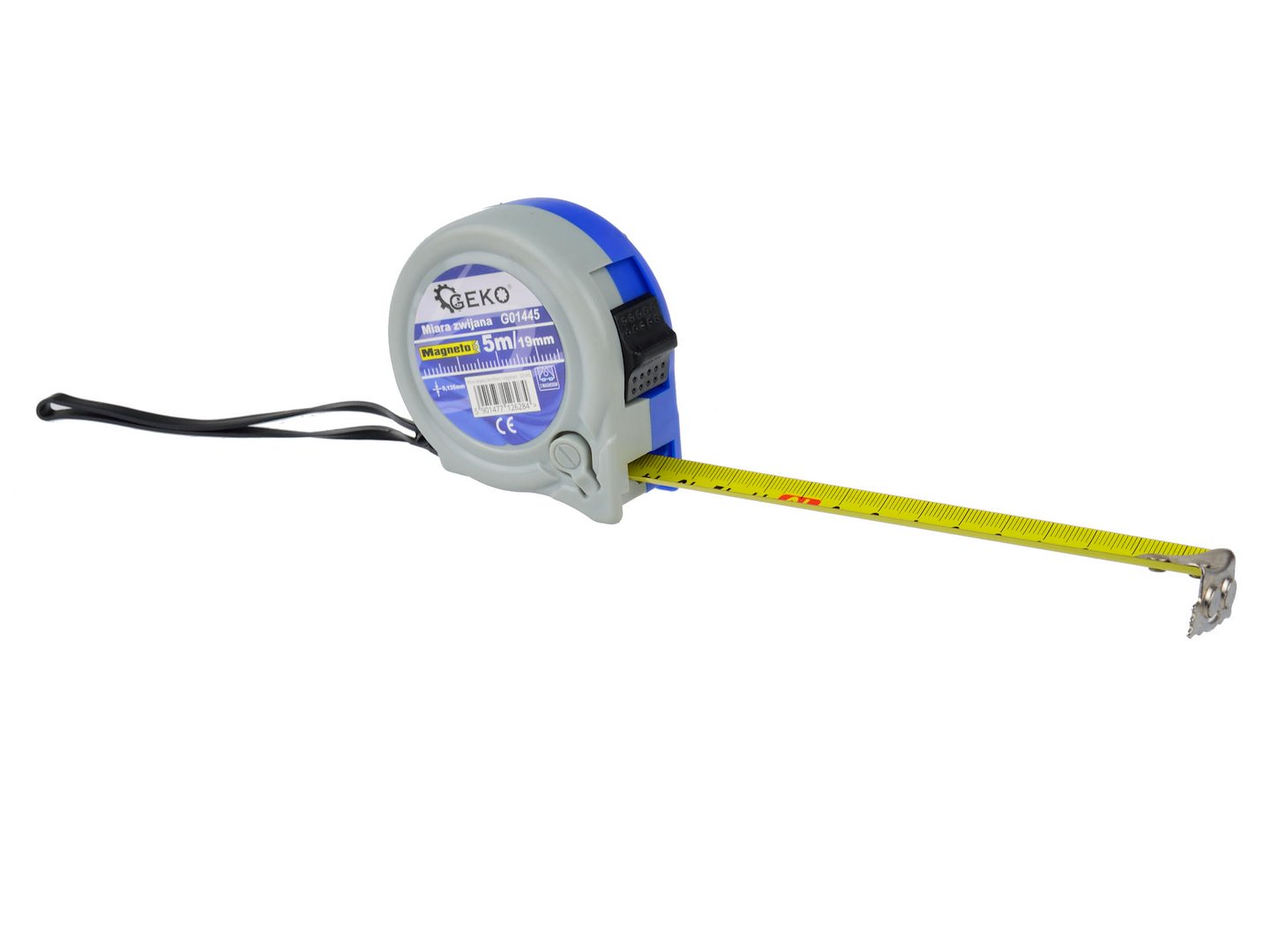 Svinovací metr Geko 5 m × 19 mm s magnetem – celkový pohled