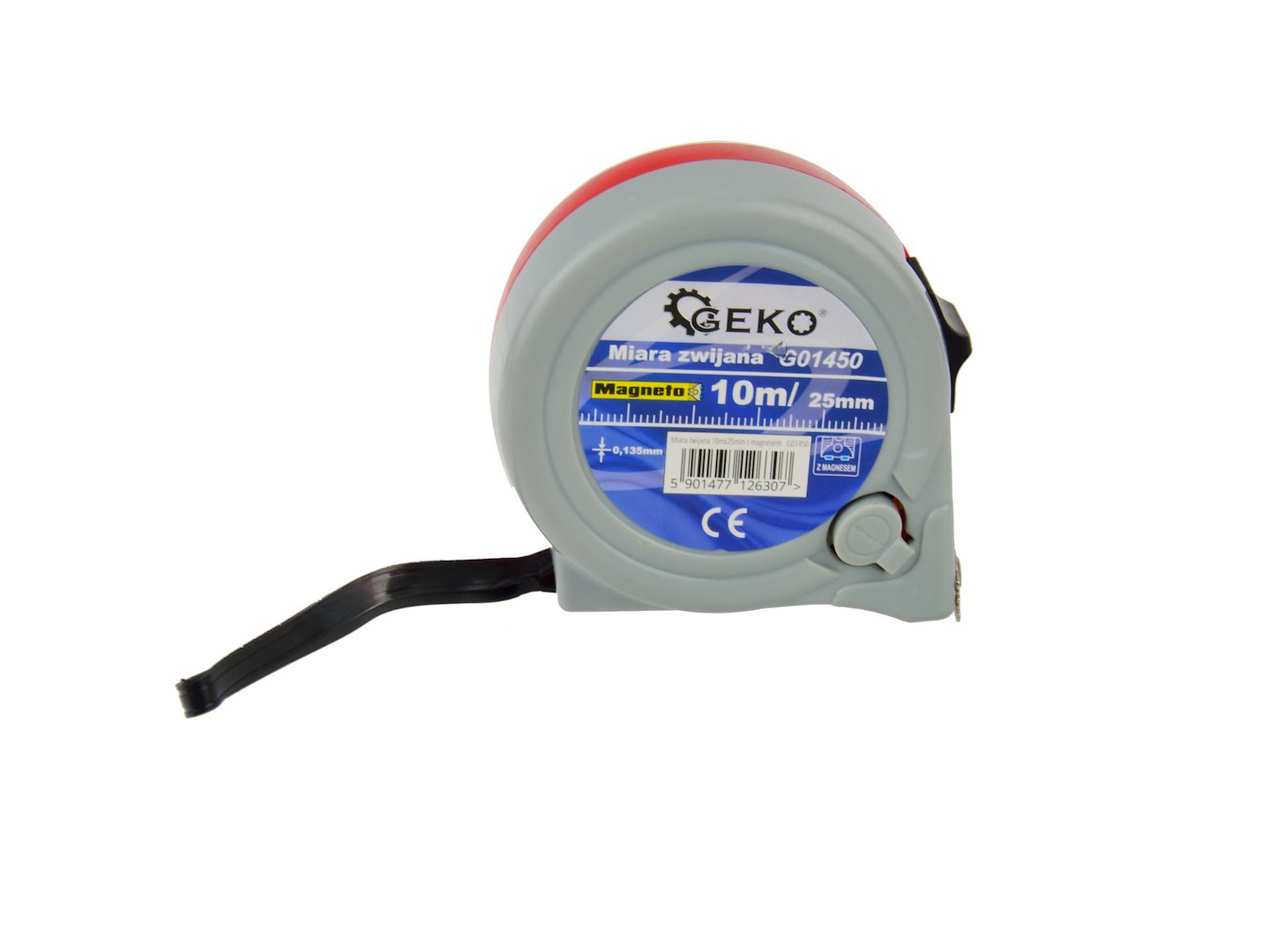 Svinovací metr Geko 10 m x 25 mm – detail stupnice pásky
