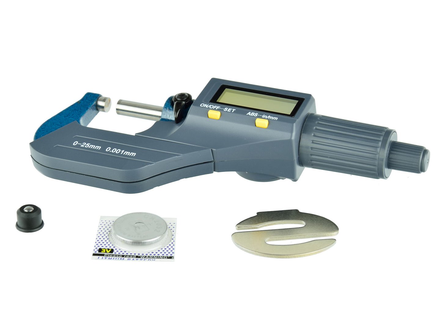 Elektronický mikrometr Geko 0–25 mm – celkový pohled