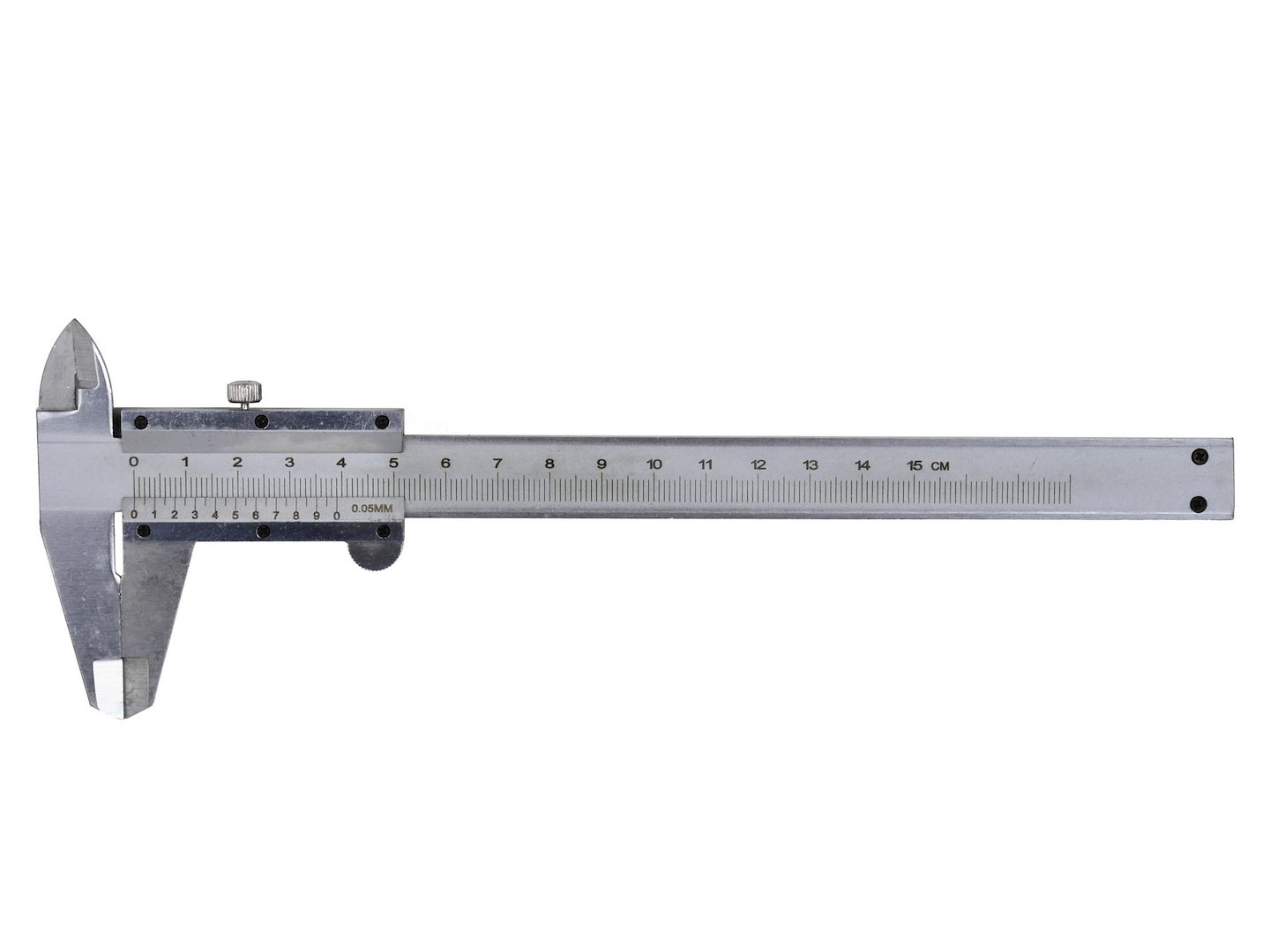 Posuvné měřítko Geko 150 mm – detail čelistí a stupnice