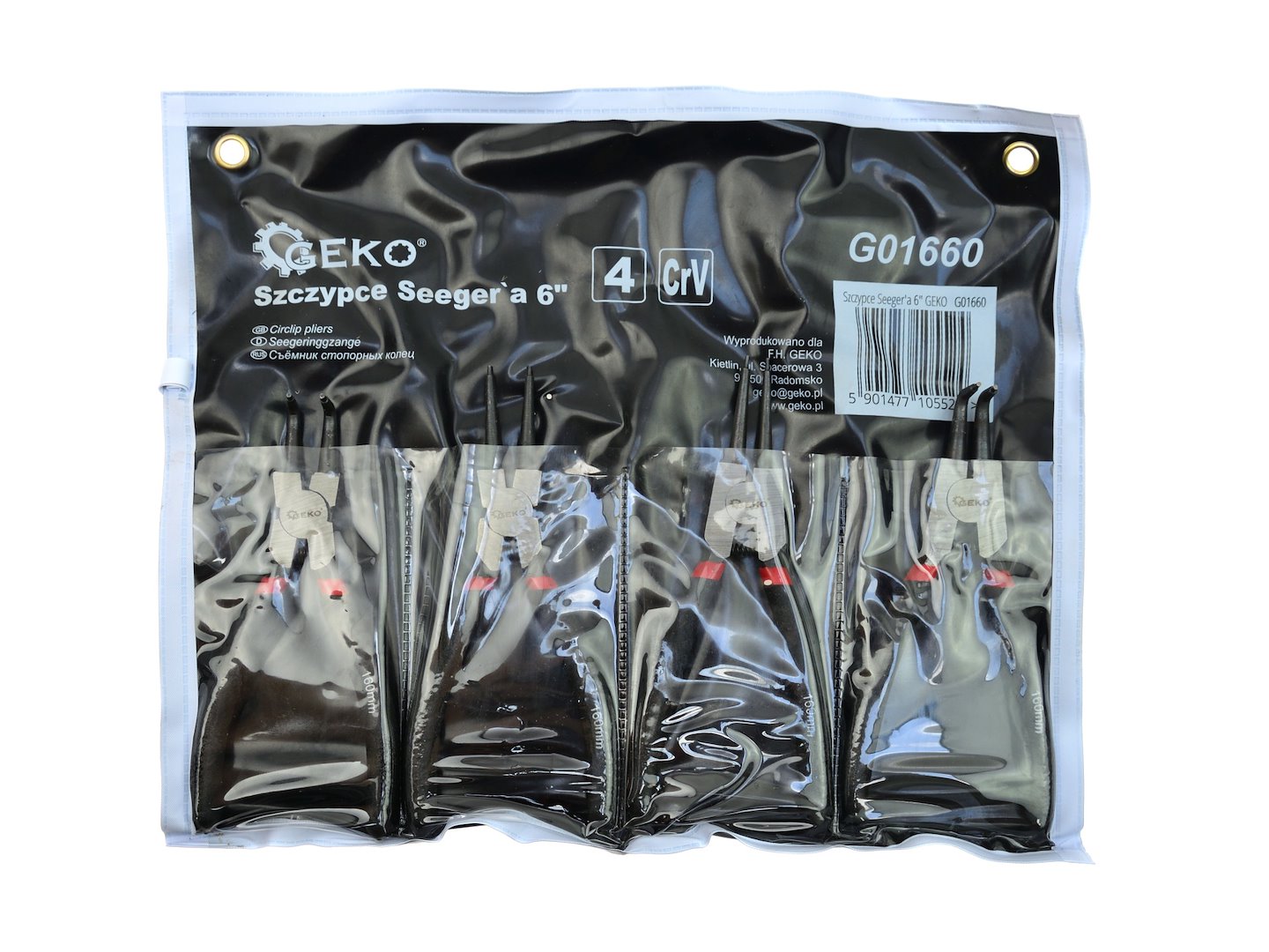 Kleště Seeger 160 mm Geko – ergonomická rukojeť
