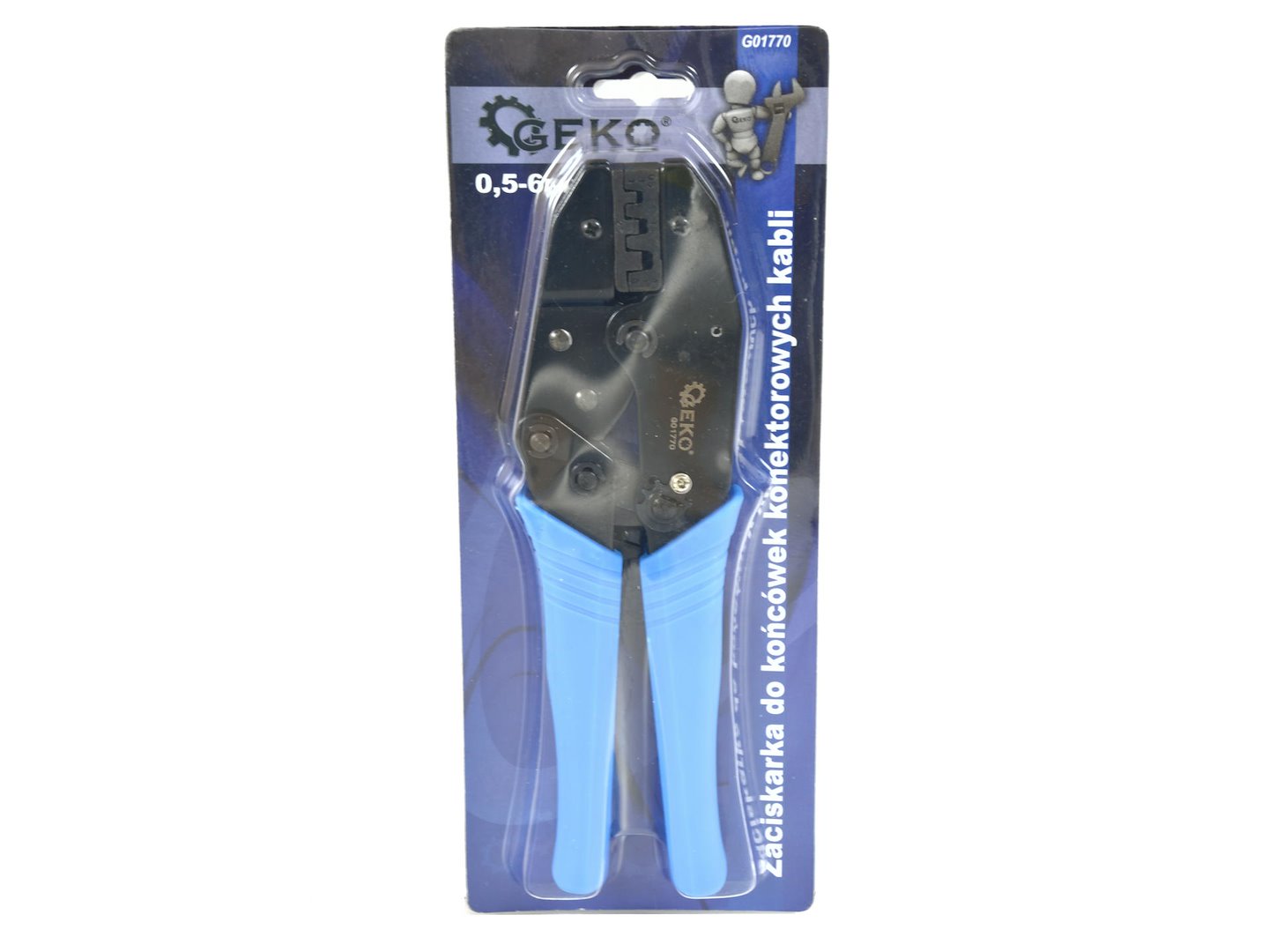 Krimpovací kleště na koncovky kabelů 0,5–6 mm – Geko 6