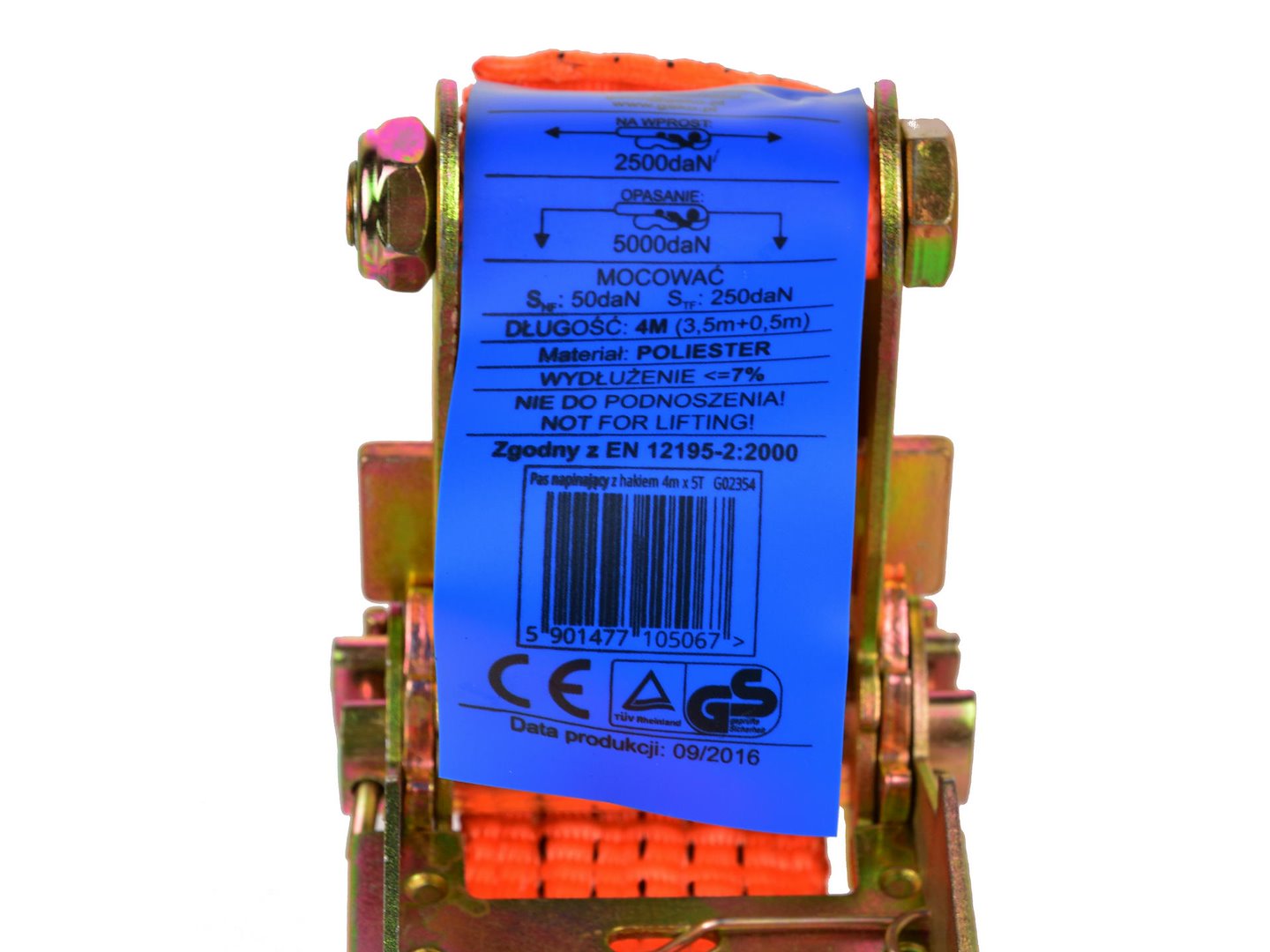 Transportní pás s ráčnou 4 m / 5 t / 50 mm – Geko 4