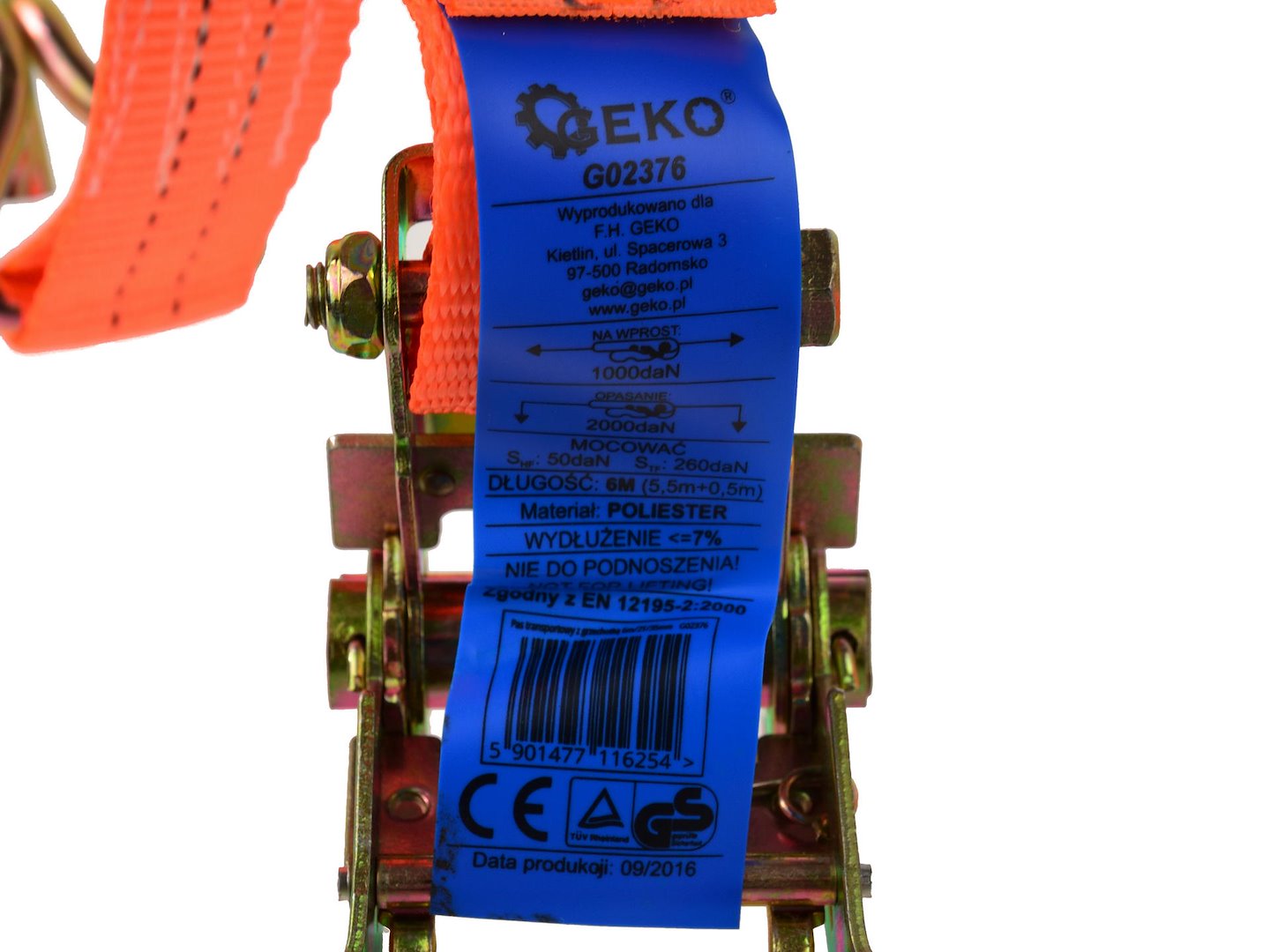 Transportní pás s ráčnou 6 m/2 t/35 mm – Geko 4