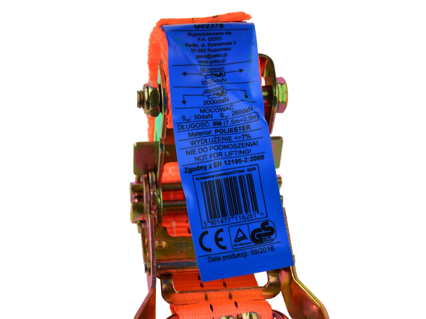 Transportní pás s ráčnou 8 m/2 t/35 mm – Geko 4