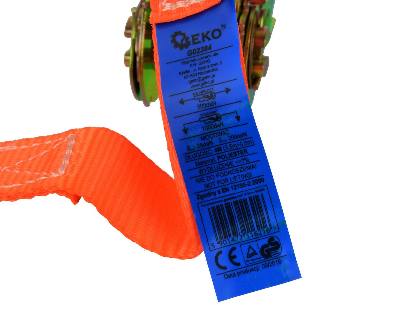 Transportní pás s ráčnou 4 m/1 t/25 mm – Geko 4