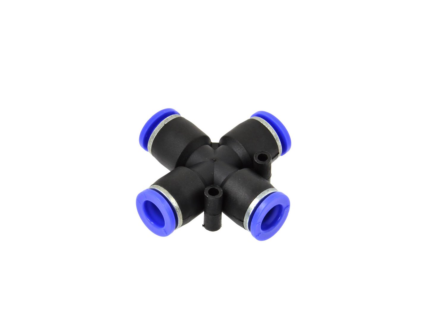 Automatická spojka hadice PU/PE křížová 6 mm – detail zajišťovacího mechanismu