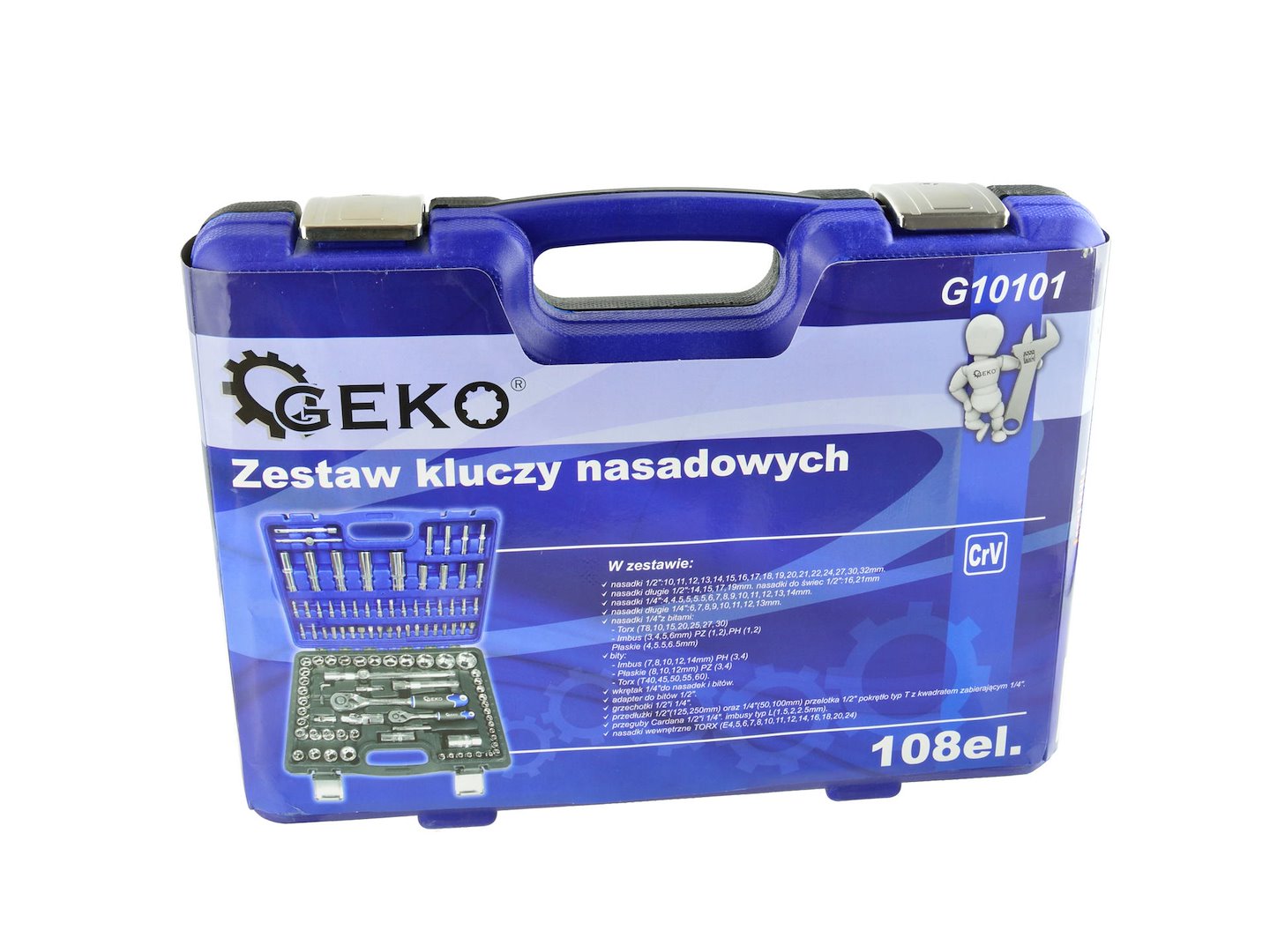 Sada nástrčných klíčů a torxů 108 ks. CRV GEKO 2