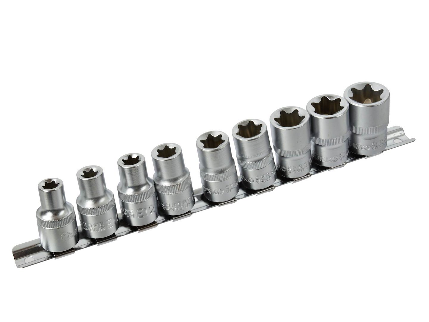 Sada 10 ks torx klíčů E10–E24 1/2