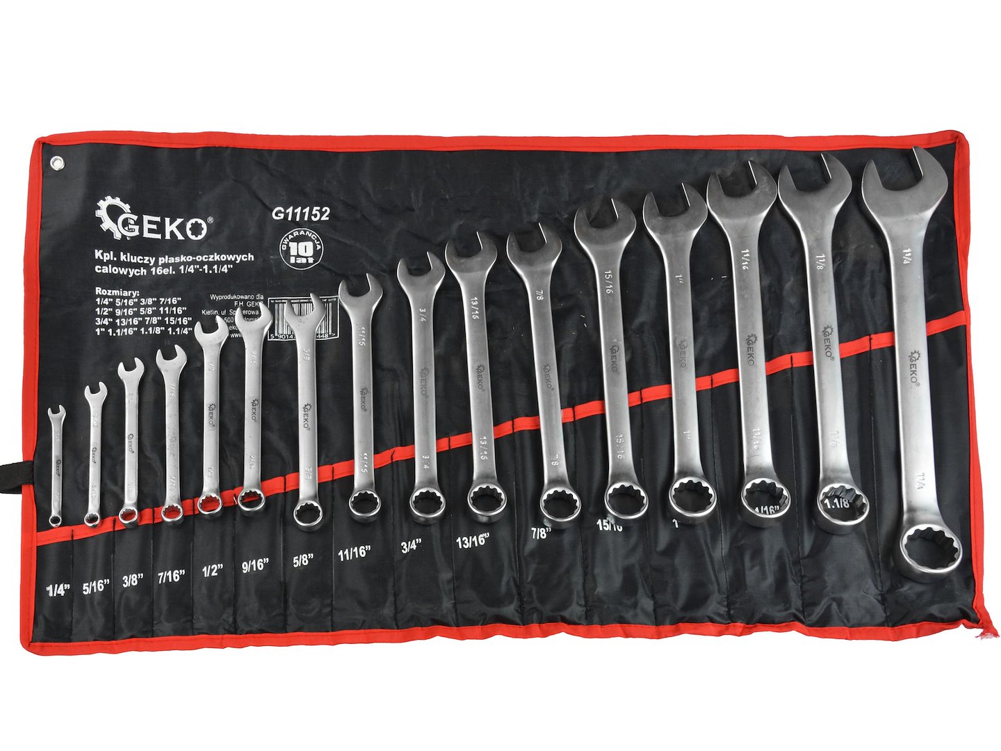 Sada plochých a okových klíčů, palcových, 16 ks, 1/4"-1,1/4" (6) 2