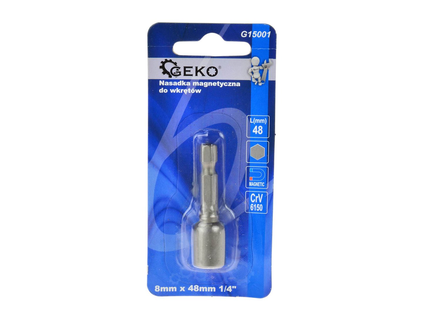 Magnetická nasadka Geko 8 mm × 48 mm – celkový pohled