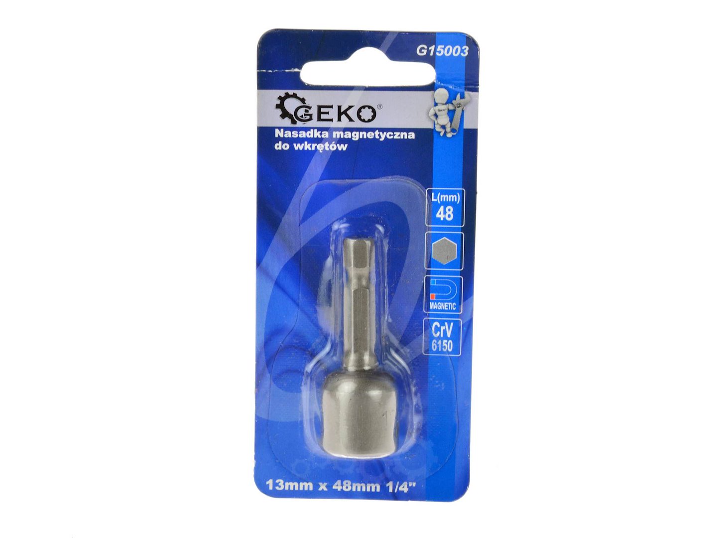 Magnetická nasadka Geko 13 mm × 48 mm – celkový pohled