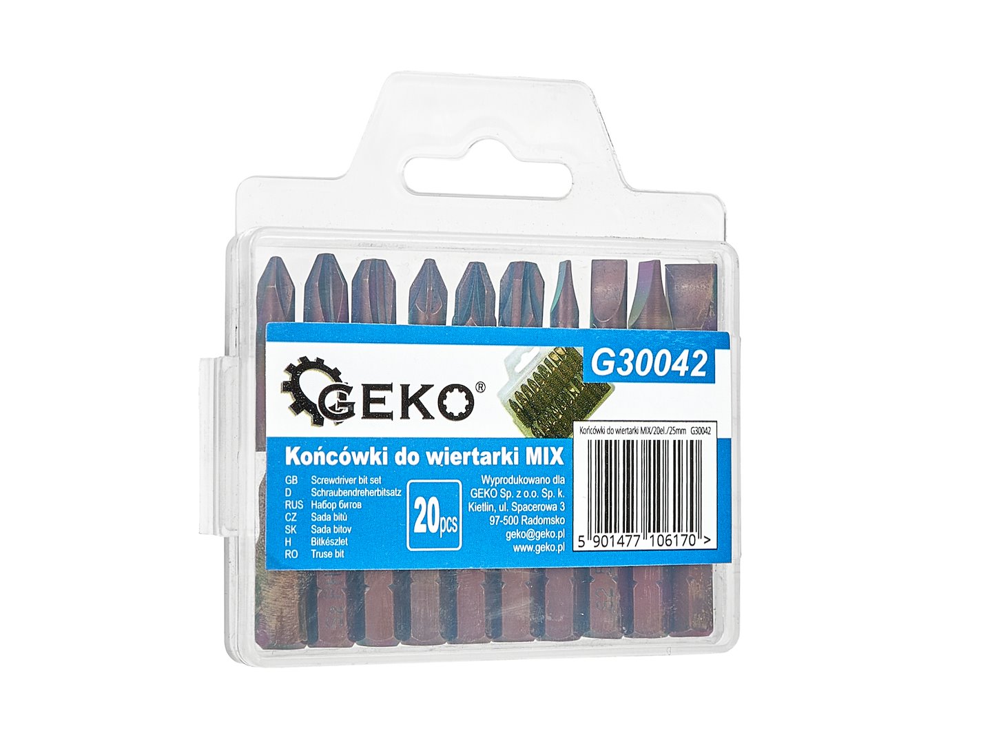 Nástavce pro vrtačku MIX 20 ks 25 mm – detail nástavců