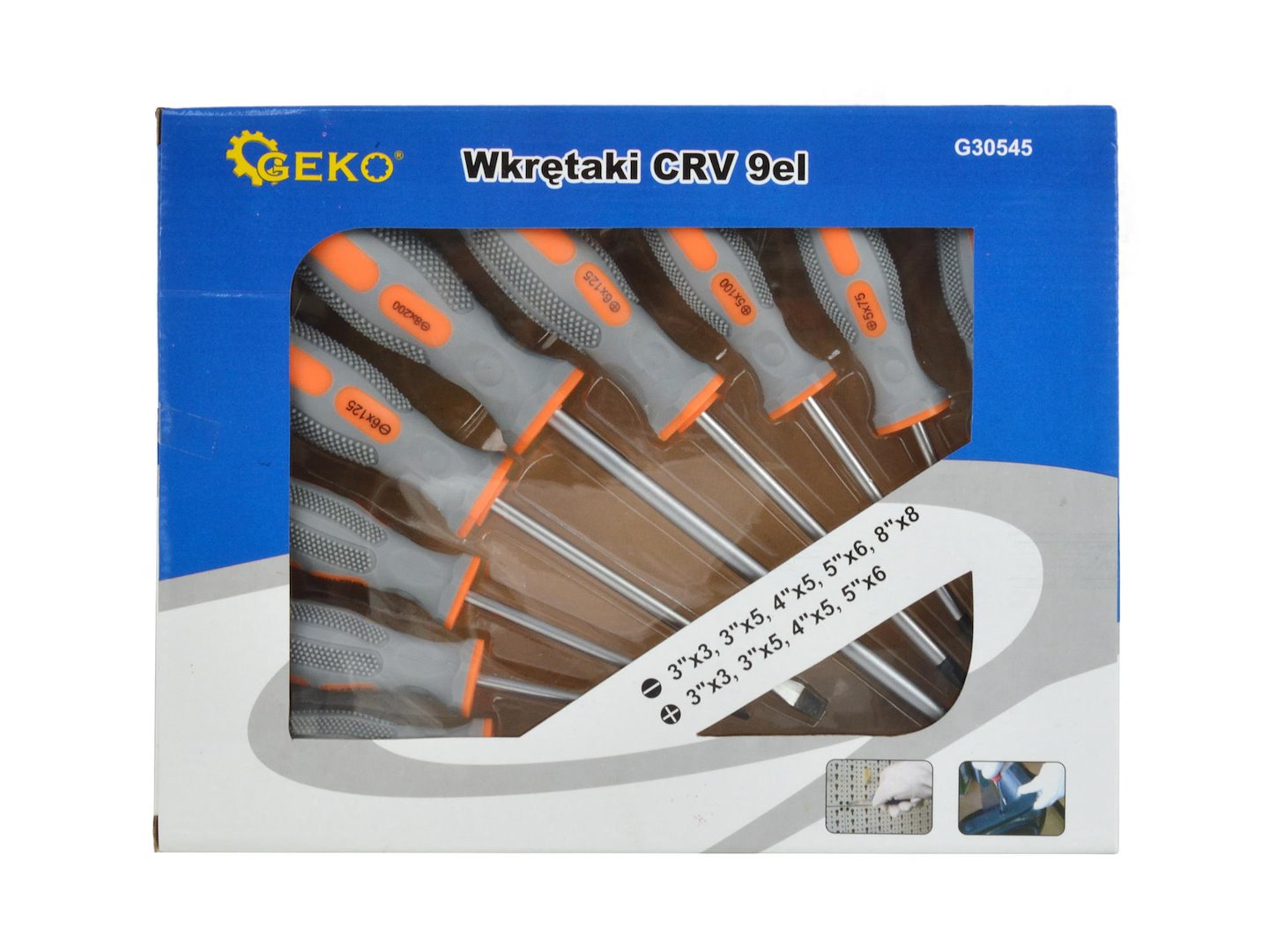 Šroubováky CRV 9 ks Geko (šedá-oranžová) G30545 4
