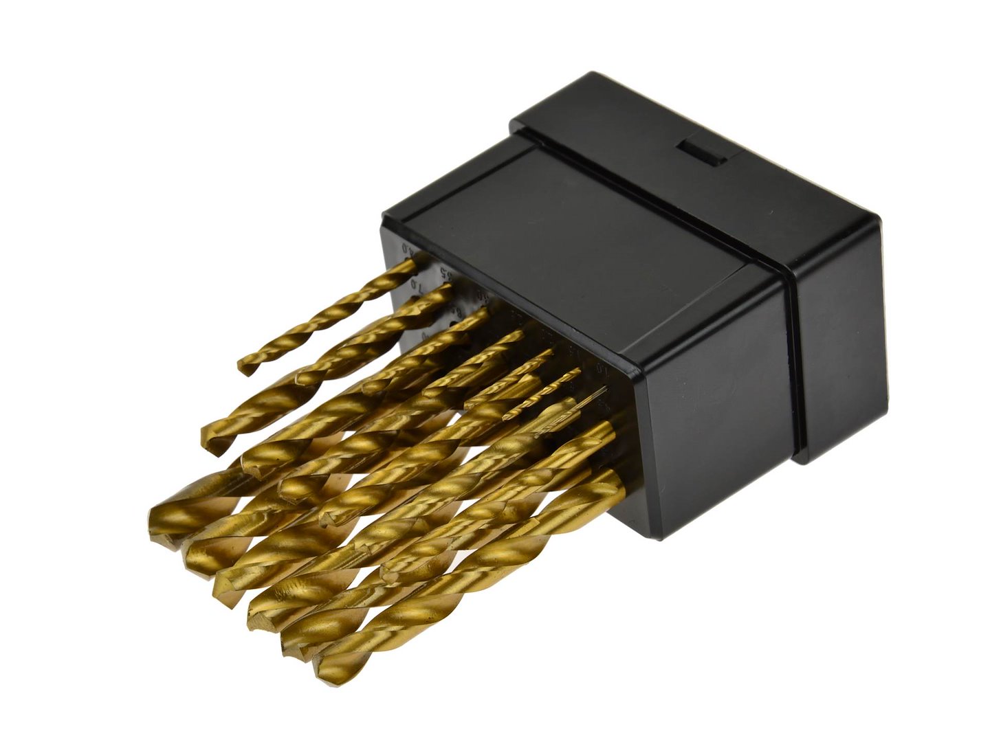 Sada vrtáků 19 ks HSS TiN – rozsah průměrů 1 až 10 mm