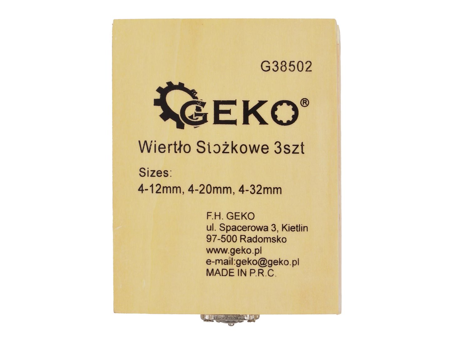 Sada kuželových vrtáků HSS TiN 3 ks (4-12, 4-20, 4-32 mm) – Geko 5