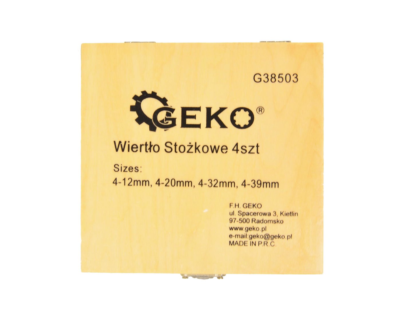 Sada kuželových vrtáků HSS TiN 4 ks (4-12, 4-20, 4-32, 4-39 mm) – Geko 4