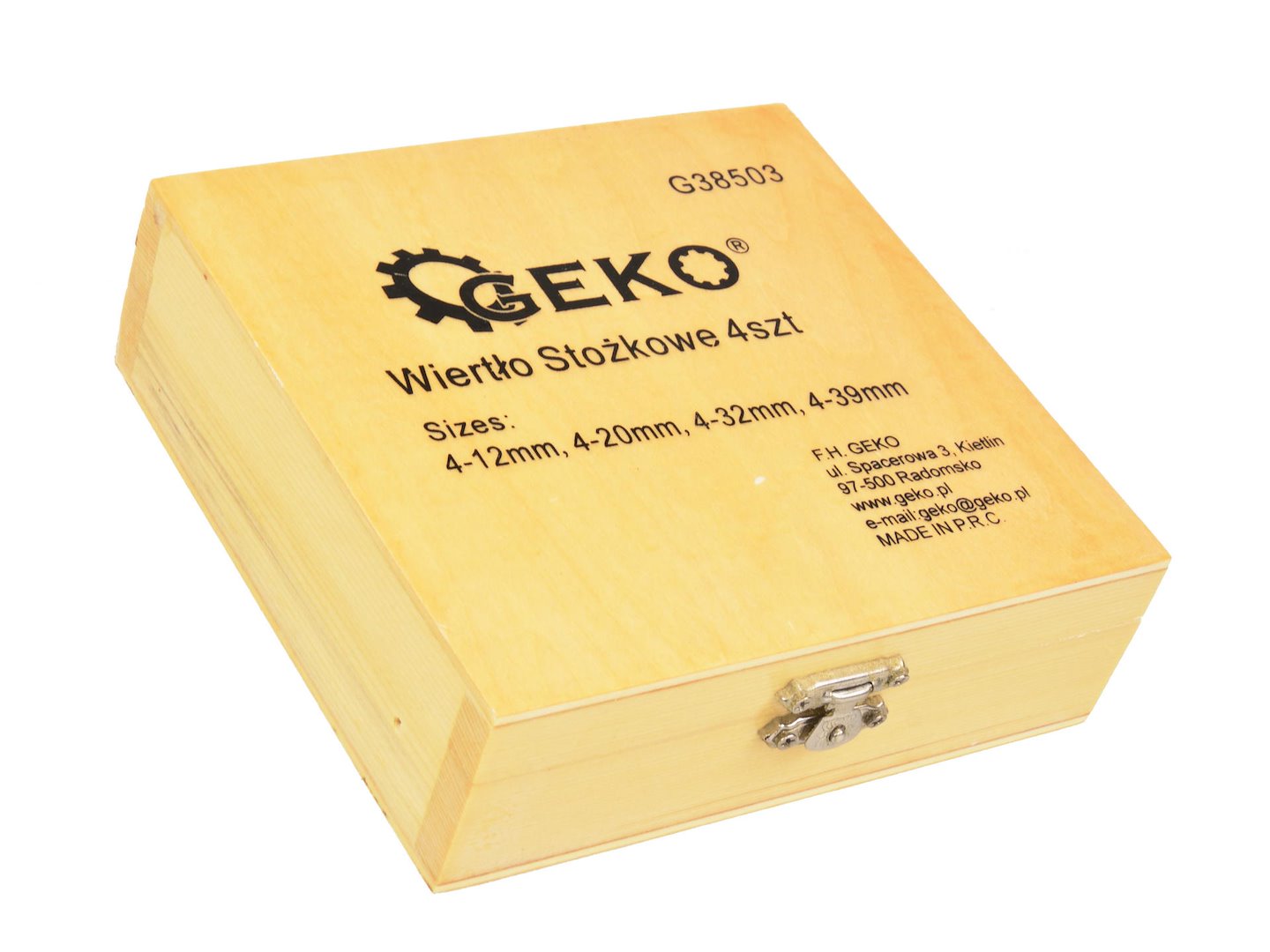 Sada kuželových vrtáků HSS TiN 4 ks (4-12, 4-20, 4-32, 4-39 mm) – Geko 5