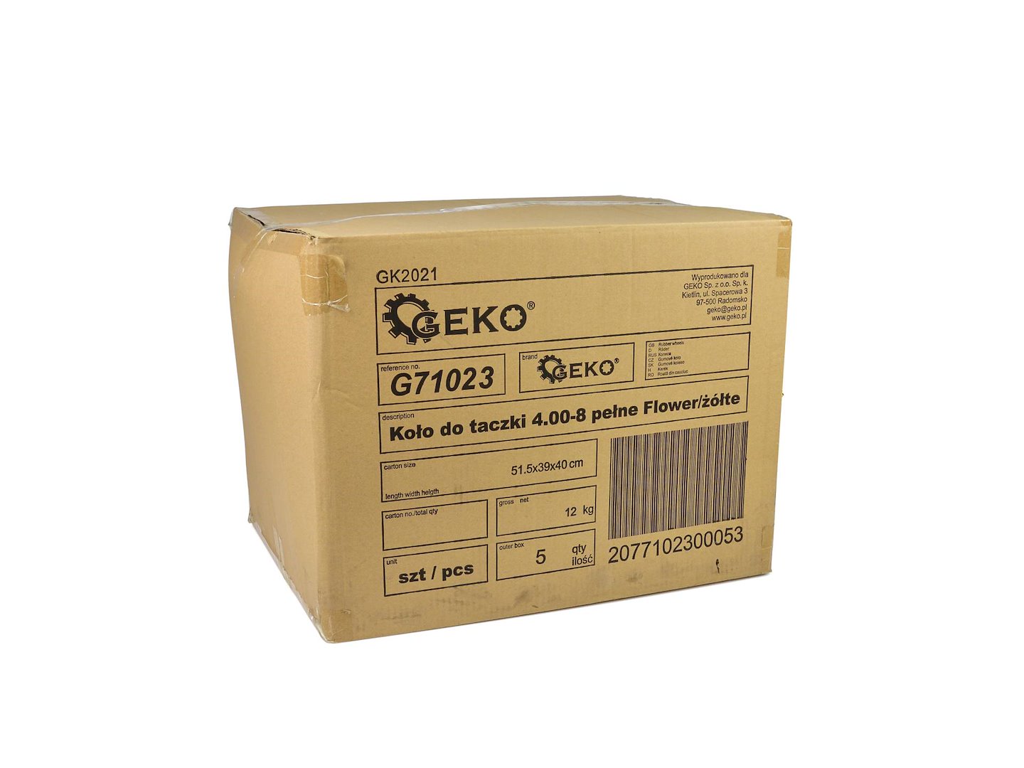 Kolo pro kolečko 4.00-8 plné Flower žluté – detail vzoru