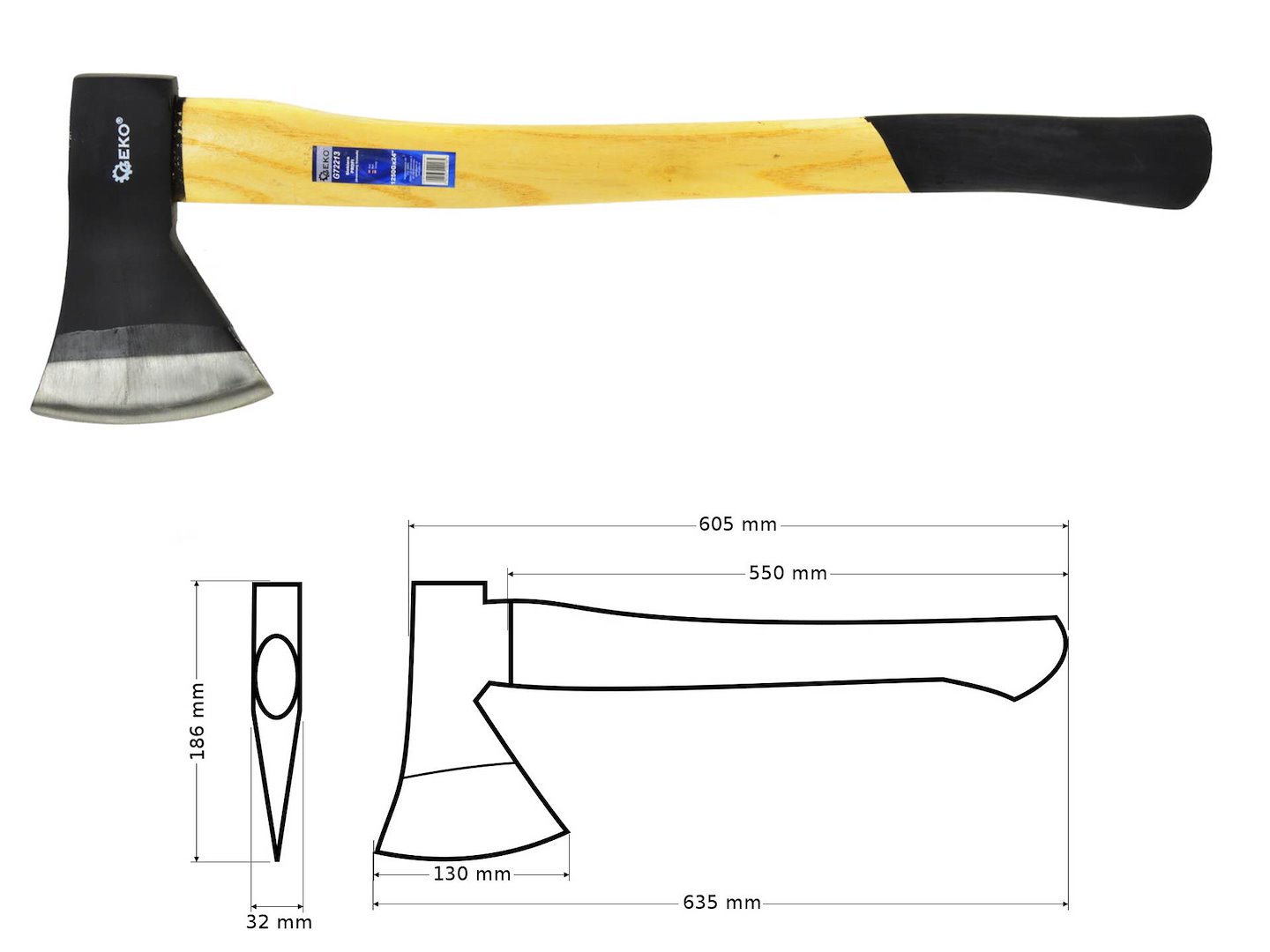 Sekera PROFI 1250G x 24" s dřevěnou rukojetí – Geko 5