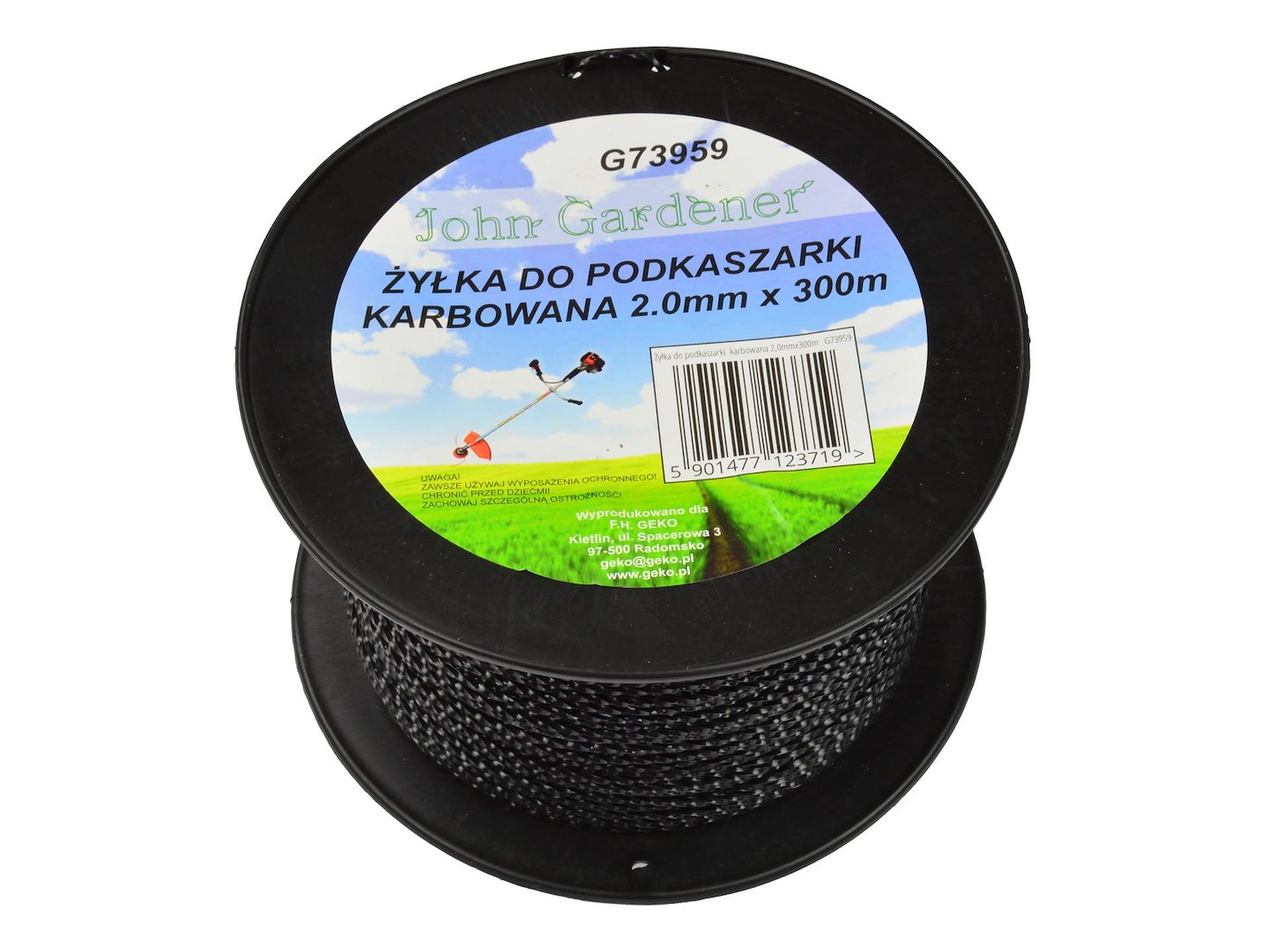 Vlasec pro vyínačku zúbkovaný 2,0 mm x 300 m GEKO – celý kotouč s navitým vlascem