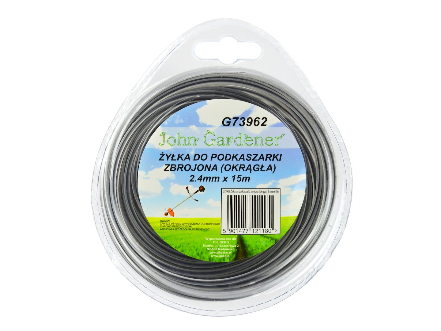 Vlasec pro vyžínačku vyztužený kulatý 2,4 mm × 15 m – Geko, detail produktu