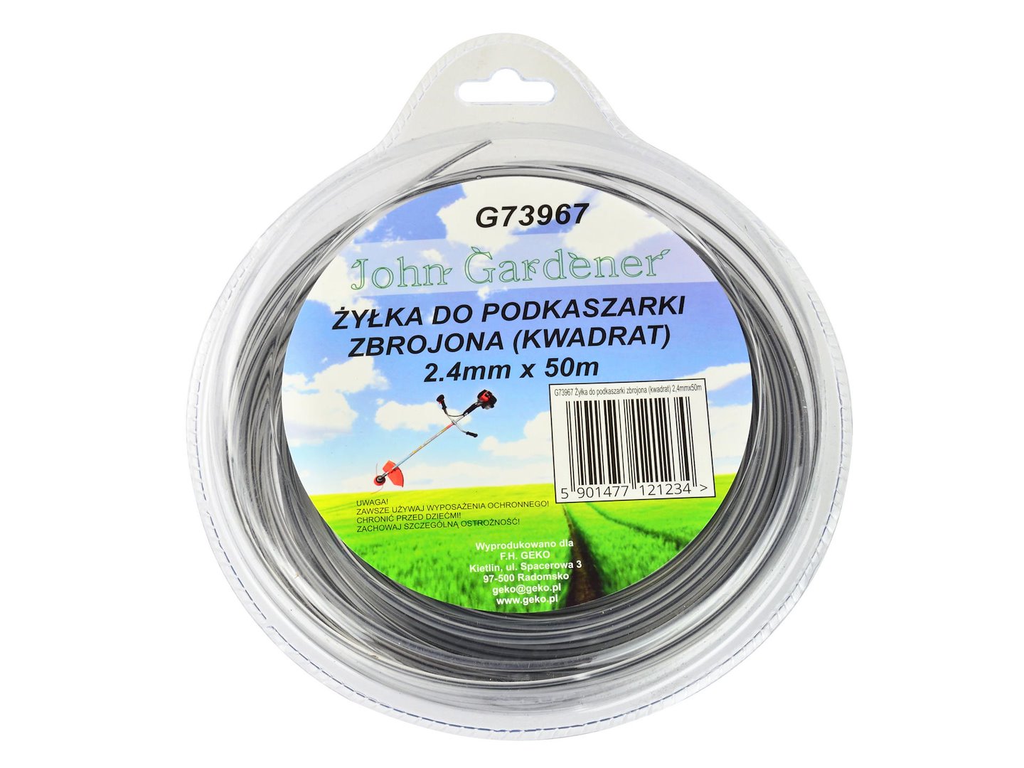 Vlákno do vyžínače vyztužené čtvercové 2,4 mm × 50 m – cívka Geko
