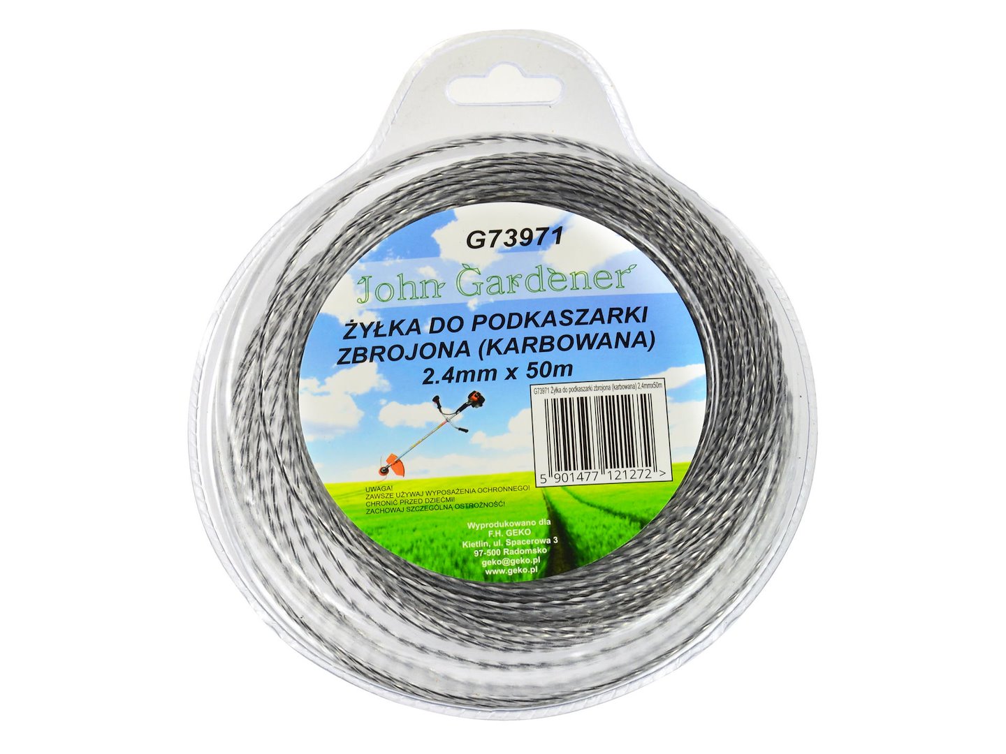 Vlasec pro vyžínačku vyztužený vroubkovaný 2,4 mm × 50 m – balení na roli