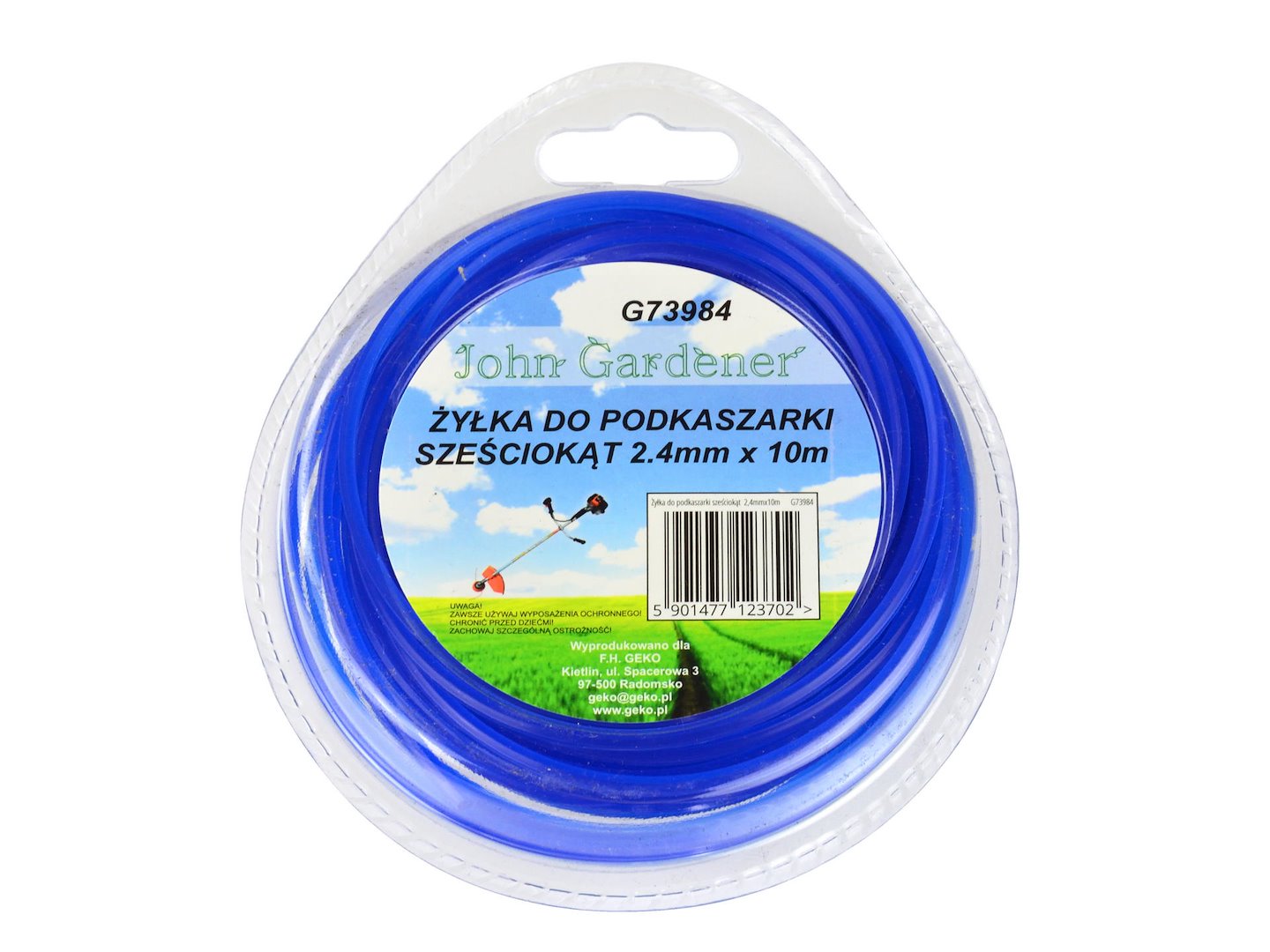 Vlasec pro vyžínačku šestihranný 2,4 mm × 10 m Geko – celkový pohled na produkt