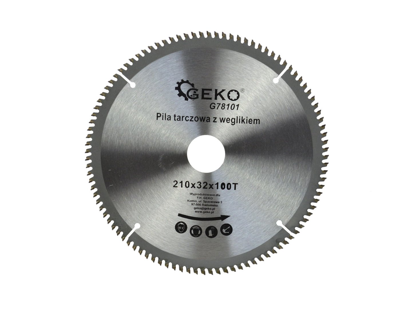 Kotouč na hliník Geko 210 mm – celkový pohled