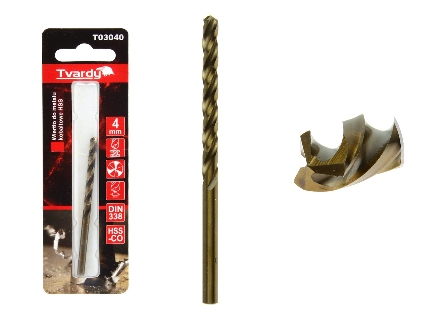Kobaltový vrták HSS M35 4 mm Geko – celkový pohled