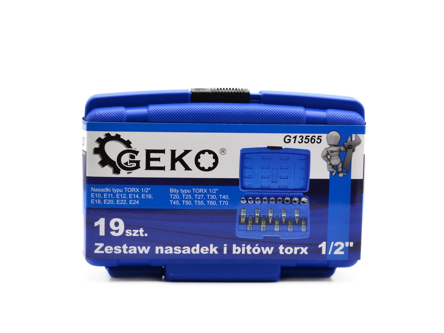 Sada nástrčných klíčů a torx bitů 1/2" 19 ks – Geko 4