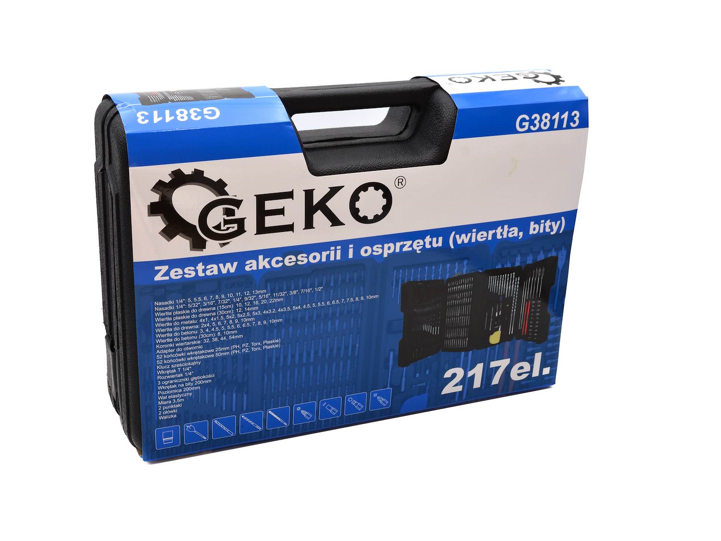 Geko G38113 – Sada příslušenství a nástrojů (vrtáky, bity) 217 ks 8