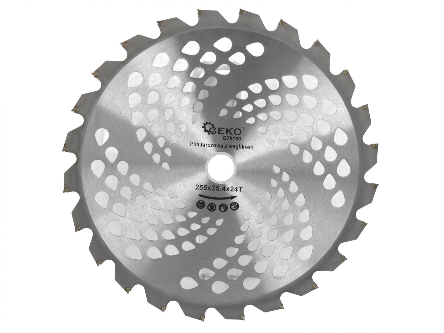 Kotouč s karbidovým ostřím 255 mm – pohled zepředu