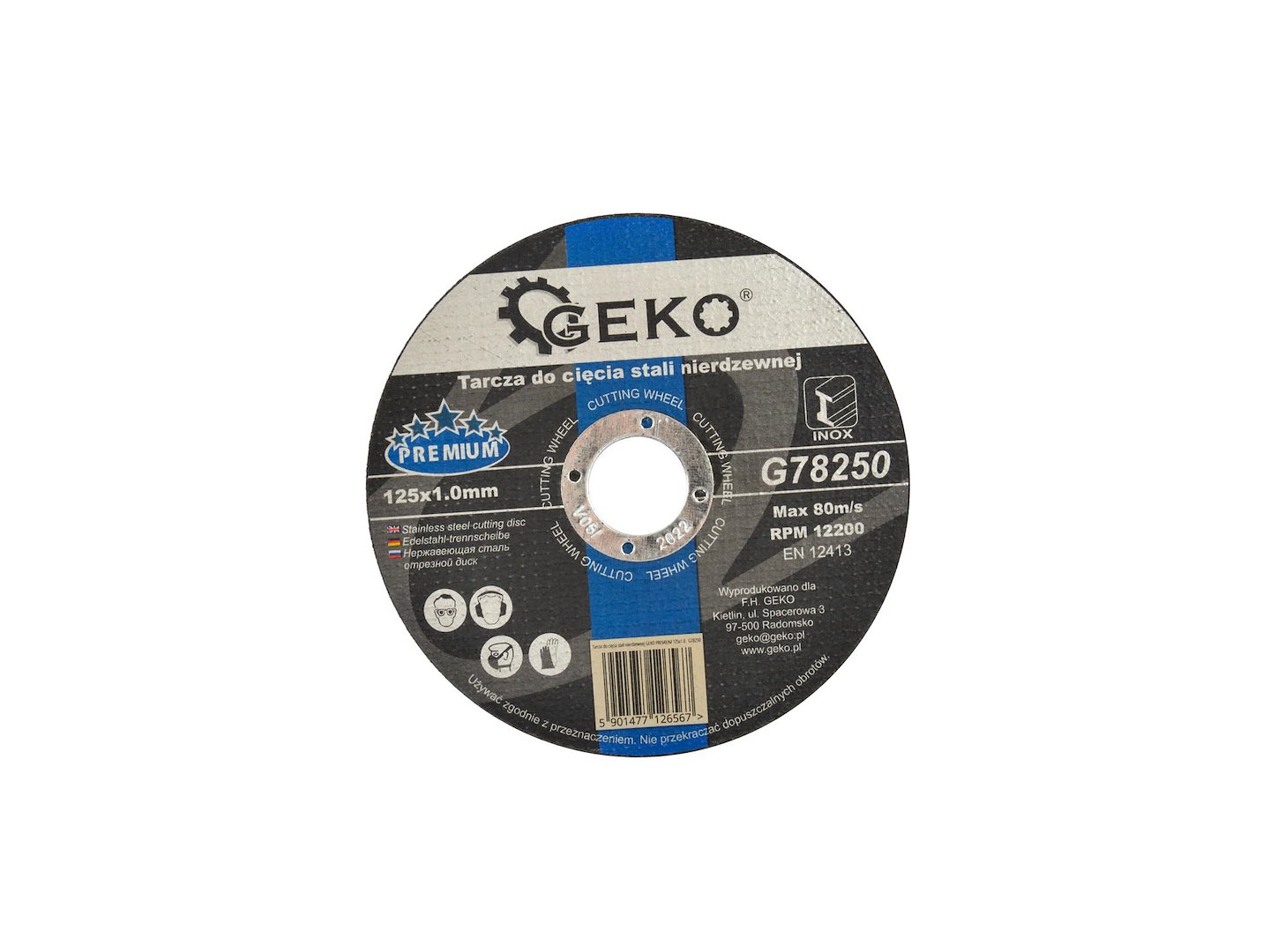 Řezací kotouč GEKO PREMIUM 125x1,0 – celkový pohled