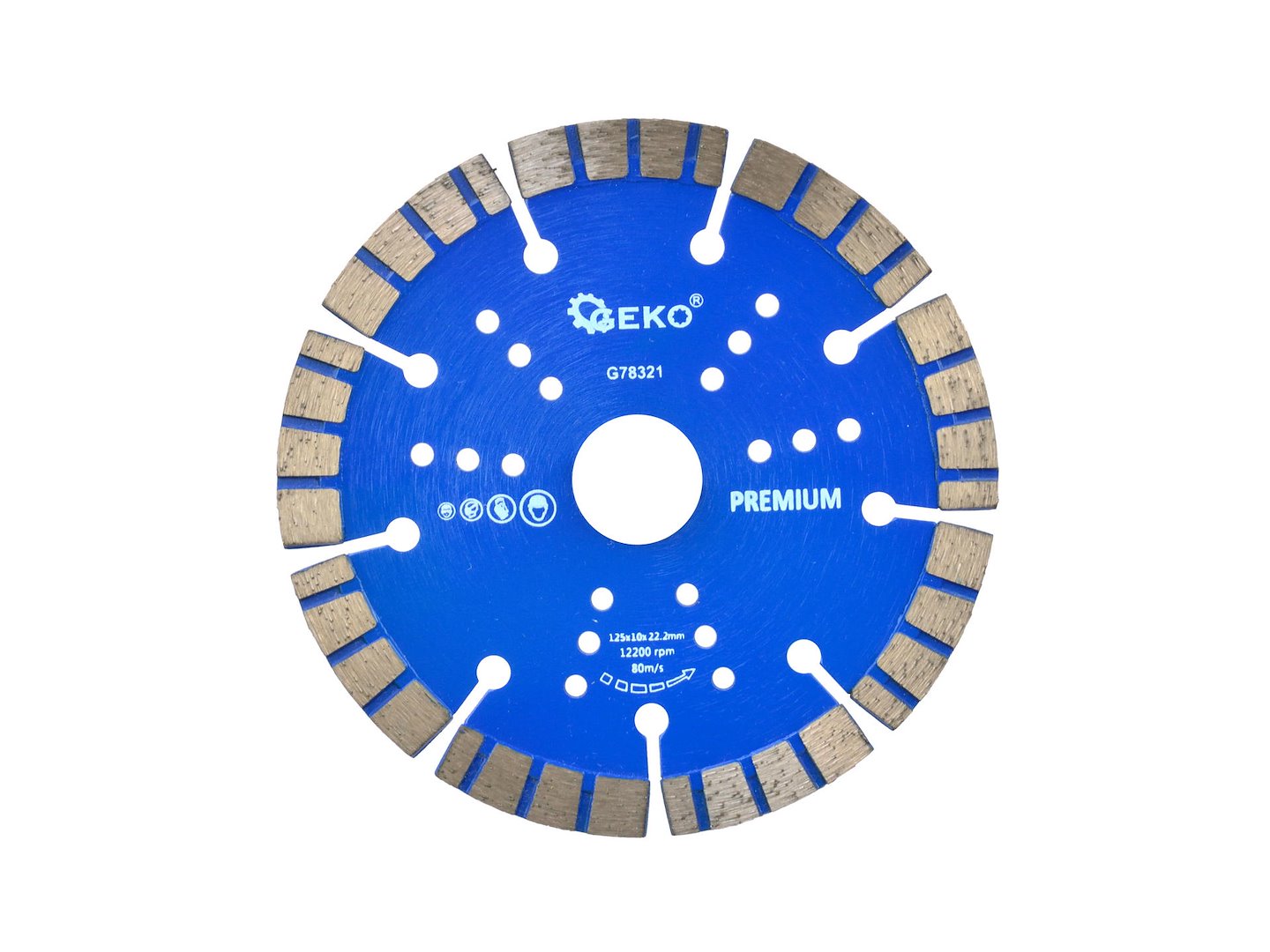 Kotouč průměr 125 x 10 x 22,2 mm turbo GEKO PREMIUM vyrobený laserem (100)