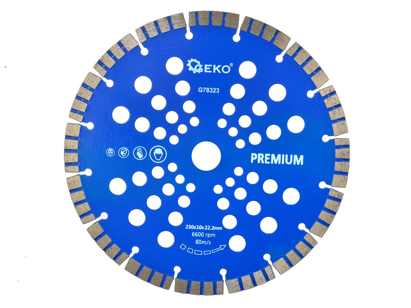 Kotouč průměr 230 x 10 x 22,2 mm turbo Geko Premium vyrobený laserem – celkový pohled na produkt