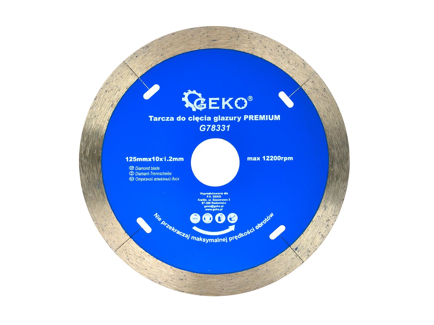 Řezací kotouč na dlaždice 125 mm Geko PREMIUM – celkový pohled