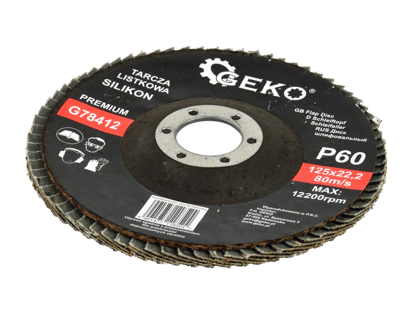 Listový kotouč Silikon 125 mm P60 Geko Premium – použití při broušení