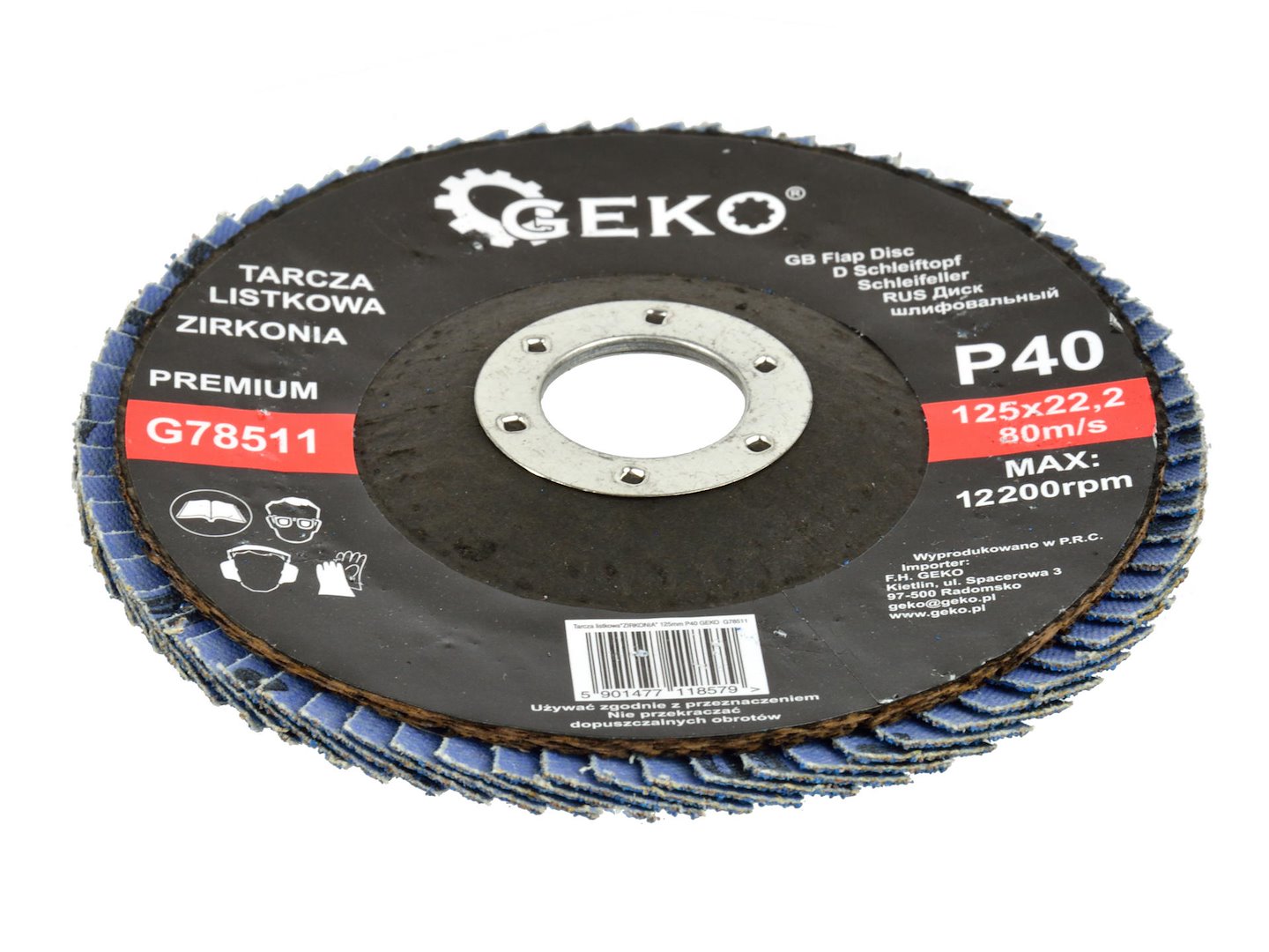 Lamelový kotouč Cyrkon 125 mm P40 Geko PREMIUM – použití na kovu