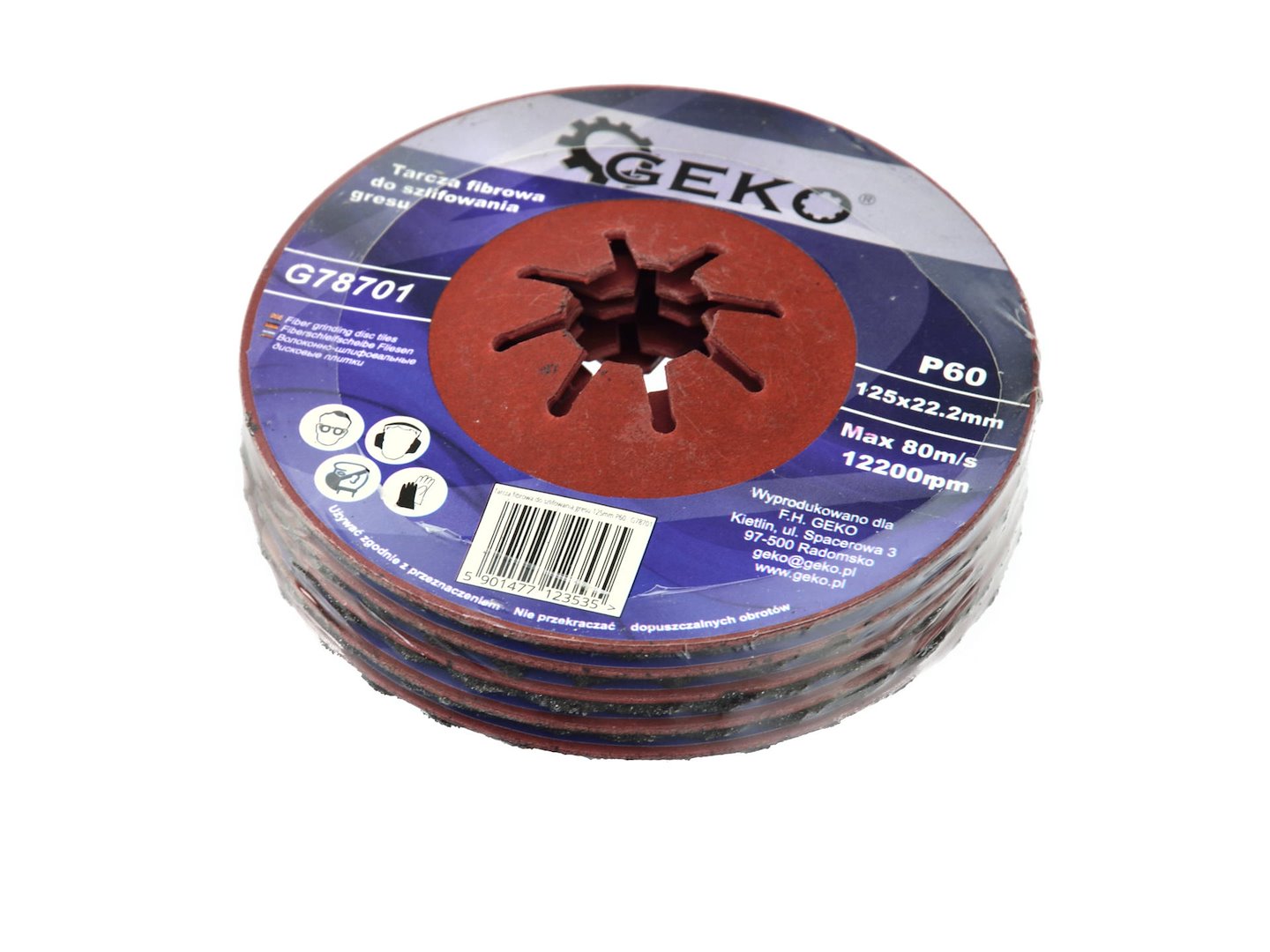 Fibroplastový kotouč na broušení dlaždic 125 mm P60 (10/200) – Geko 5