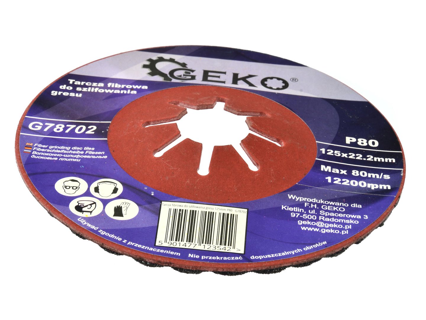 Fibrobrusný kotouč Geko 125 mm P80 – balení 10 kusů