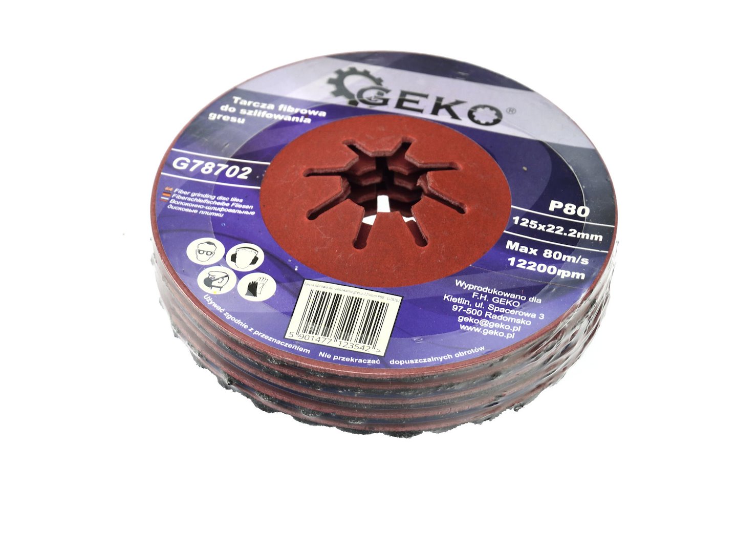 Fibrobrusný kotouč na broušení dlaždic 125 mm P80 (10/200) – Geko 5