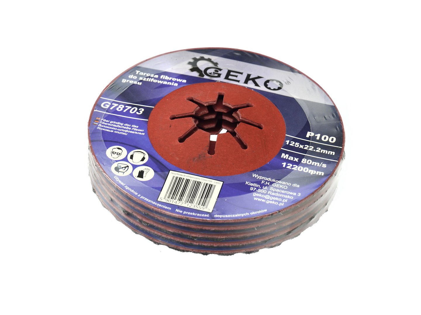 Fibrovoština pro broušení dlaždic 125 mm P100 – balení 10 ks (Geko) 5