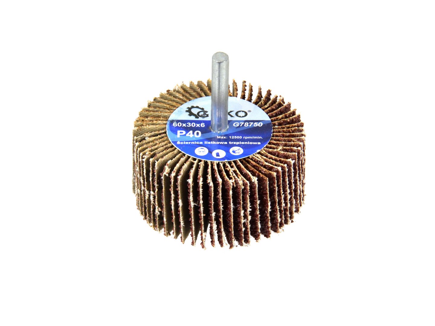 Listová brusná kotoučová bruska Geko 60x30x6 mm P40 – pohled na produkt