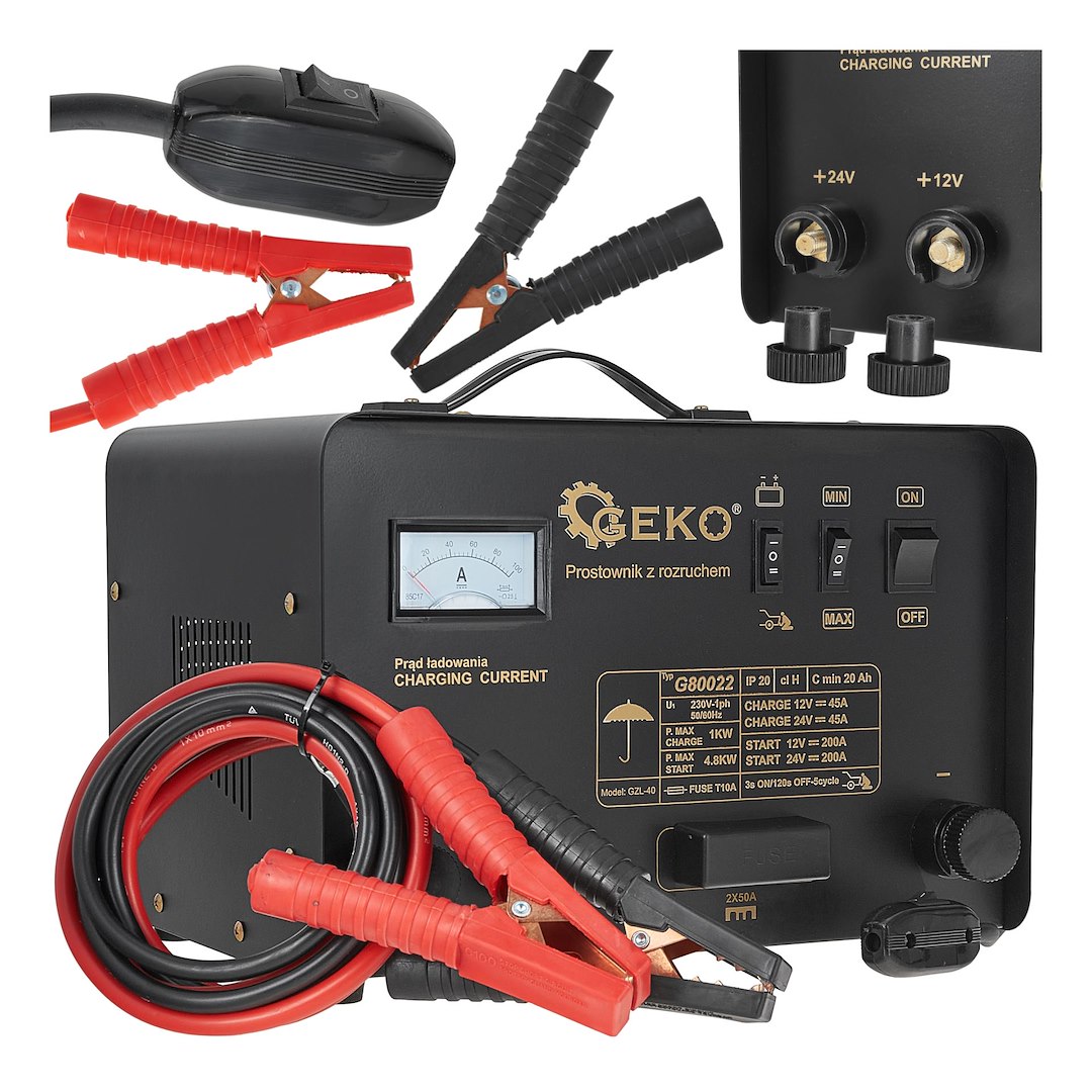 Nabíjecí zdroj Geko 12/24 V 200 A – celkový pohled