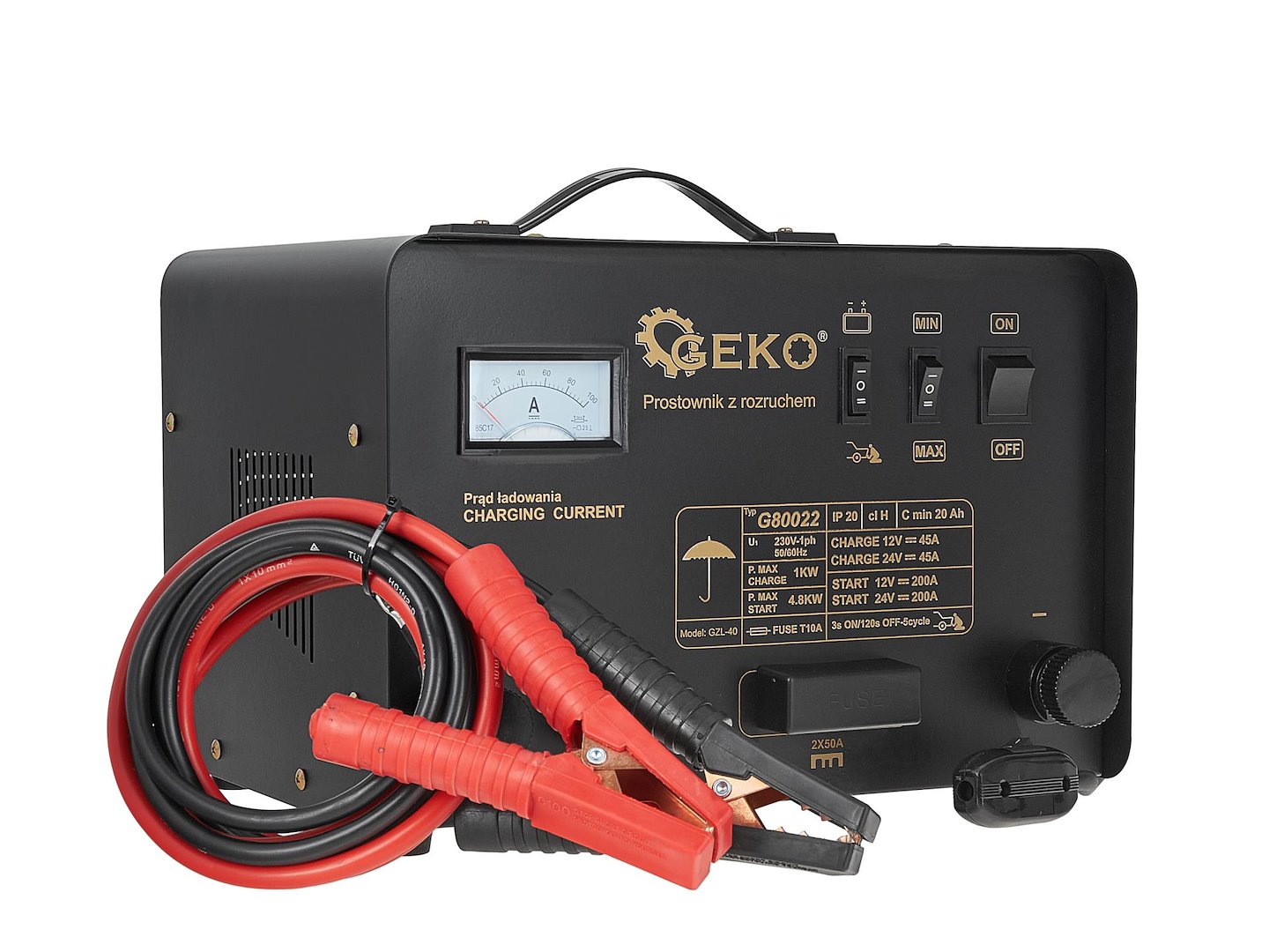 Nabíjecí zdroj Geko G80022 – detail konektorů
